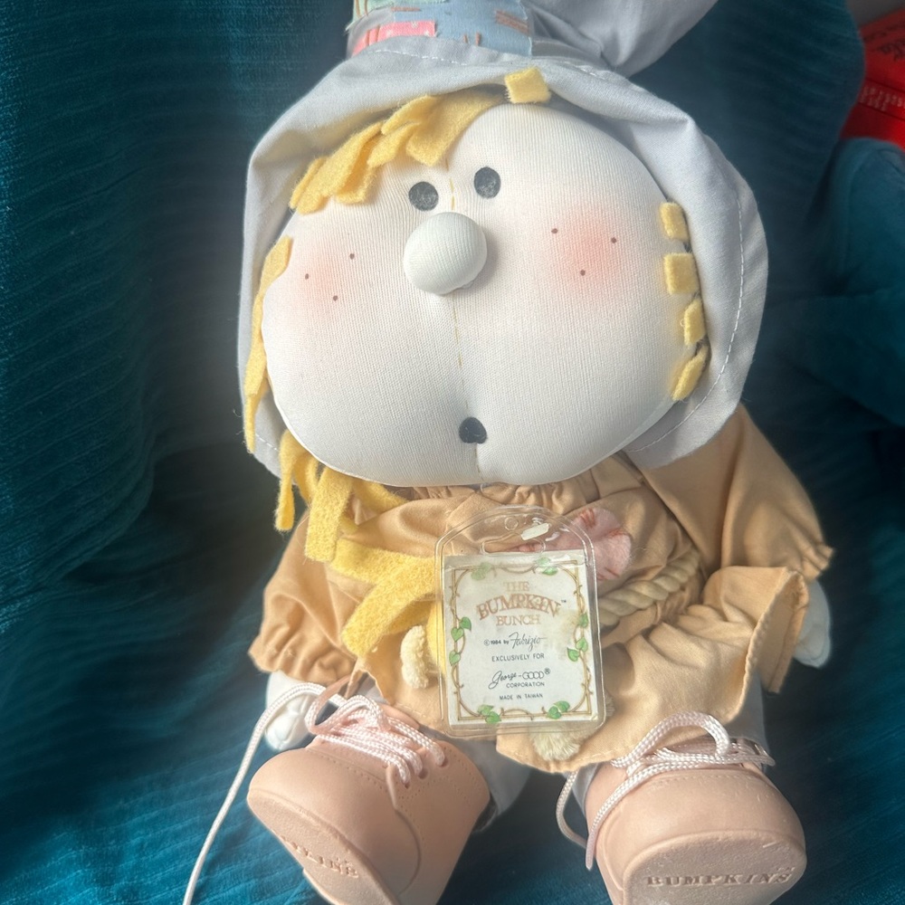 Adorable Beige and Pink pumpkin with Bonnet